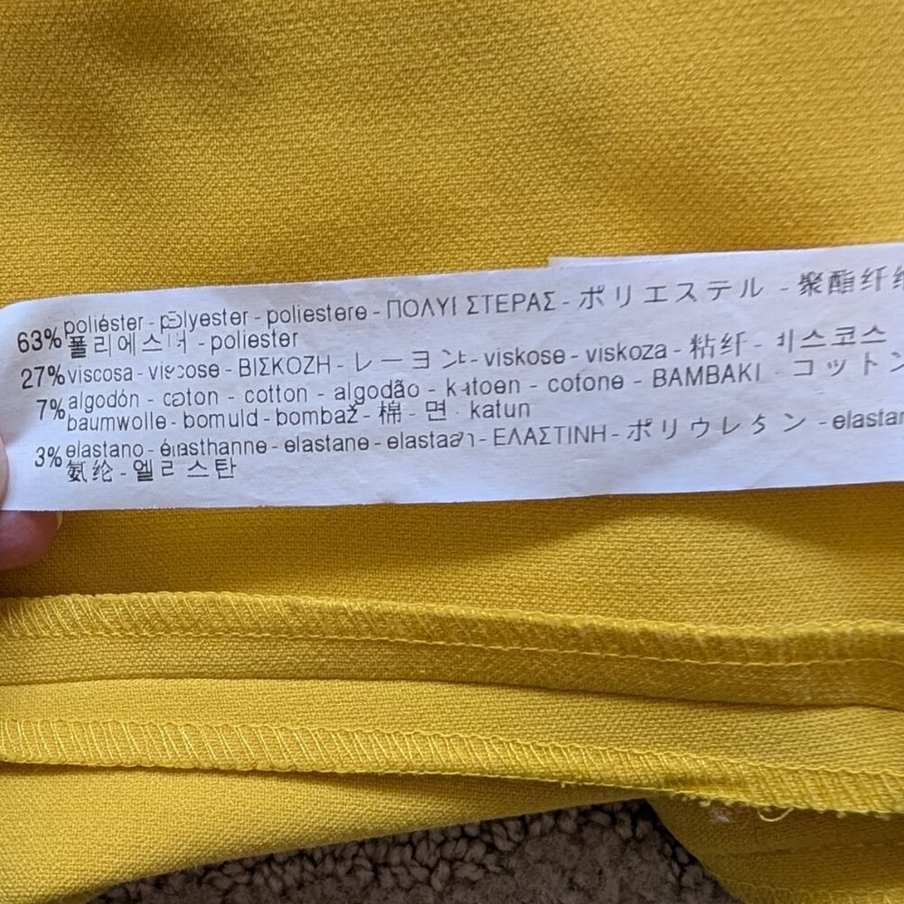 Zara Yellow Sleeveless Midi Dress with Neck Tie - Picture 6 of 10